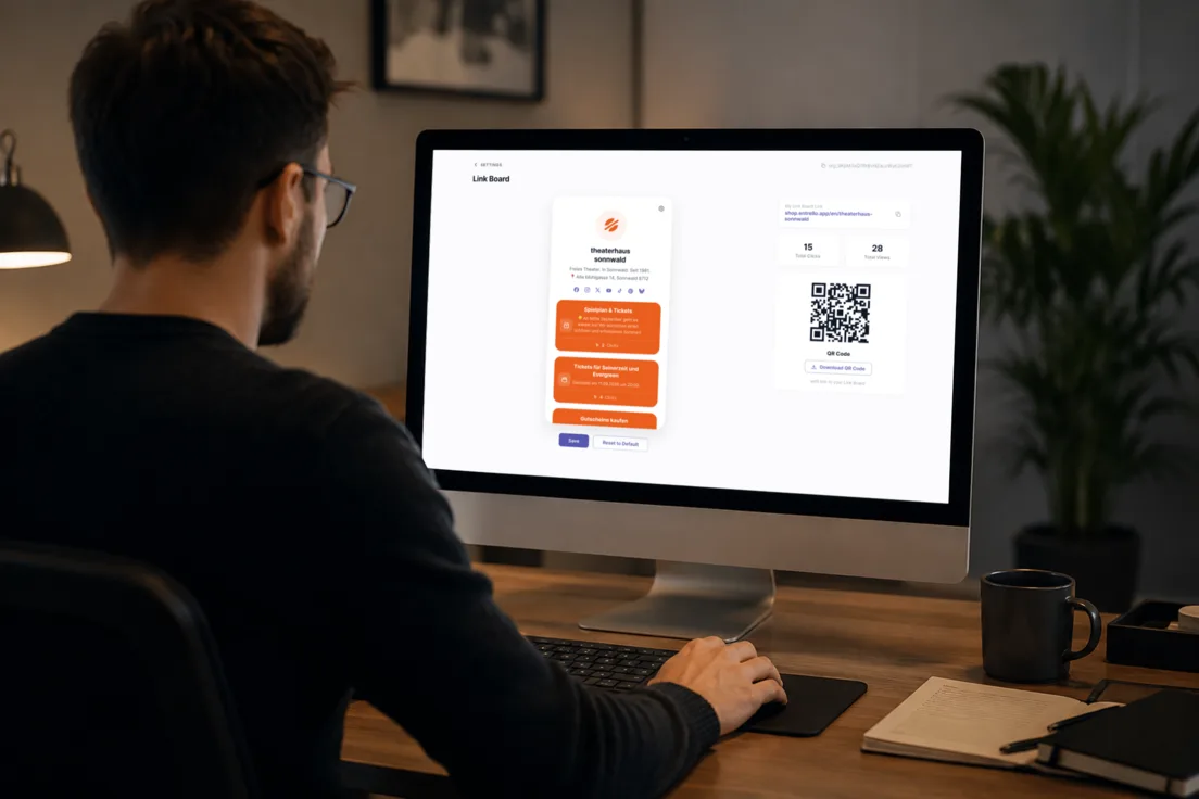 An organiser reviewing Link Board results on a desktop